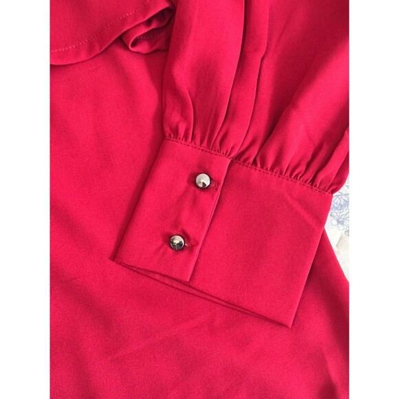 Burgandy Patrizia Luca Milano Blouse Womens Long Sleeve Size Medium BNWT * - Picture 5 of 9